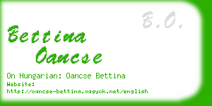 bettina oancse business card